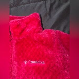 Columbia Girls Hot Pink Beech Forest Plush Full Zip Fleece Jacket